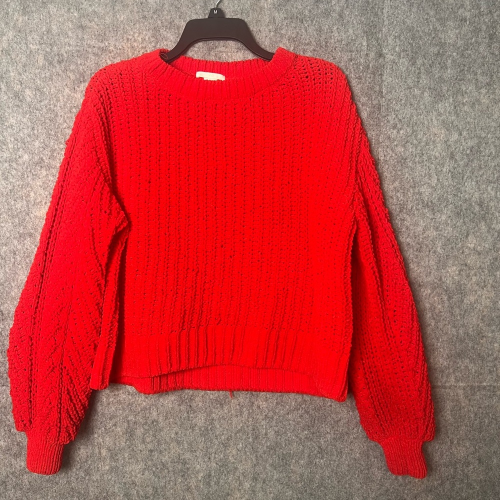 H&M‎ Woman Size Small chunky knit Red Crew Neck Sweater